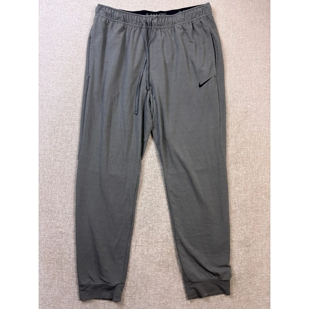 Nike Mens Dri-FIT Tapered Training Joggers Gray XL